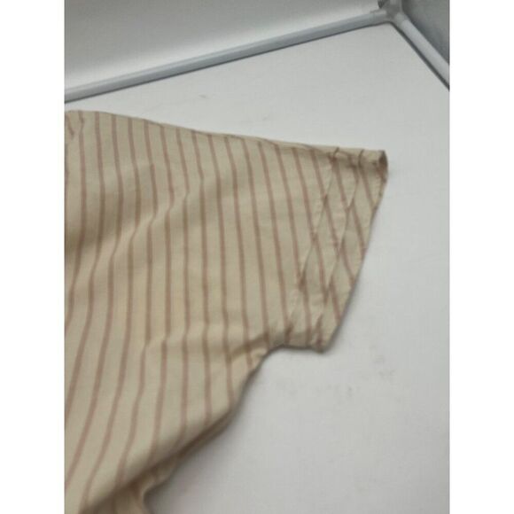 Melrose and Market Women’s Pintuck Trim Striped Peasant Blouse, Cream/Red, Sz. M - Picture 5 of 11